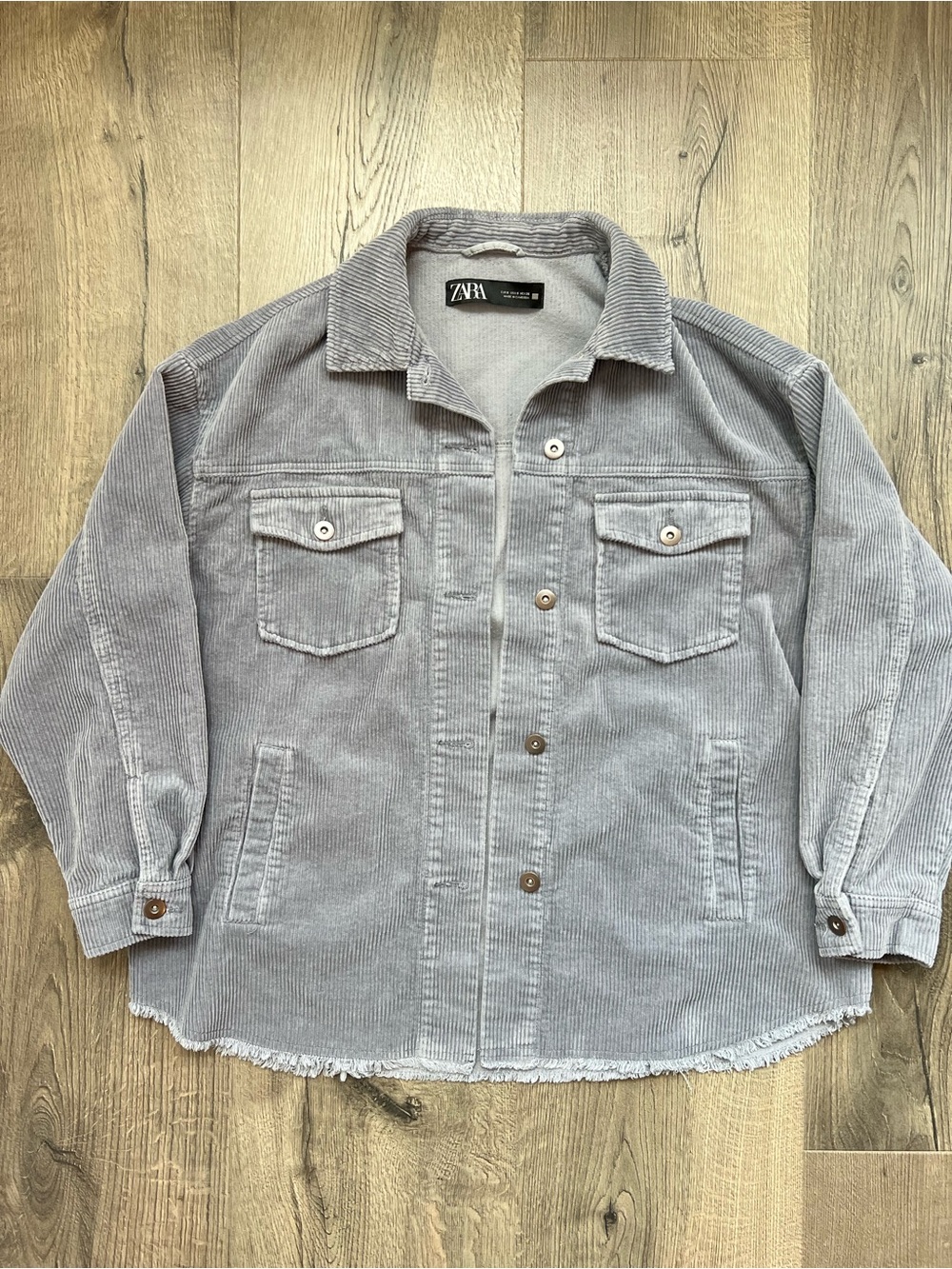 Zara Light Blue oversized Corduroy Shacket